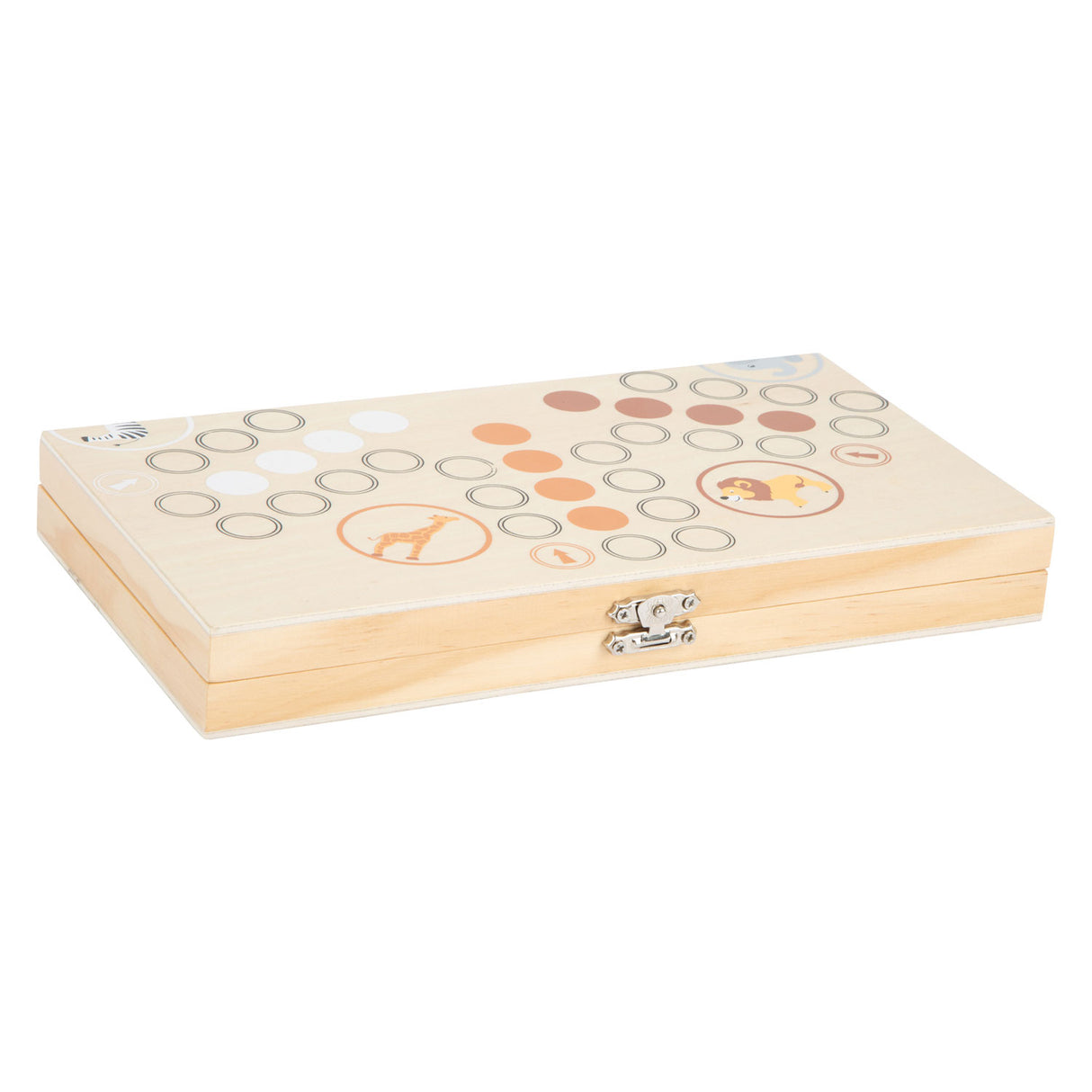 Juego de ludo 6 de madera de madera de pie pequeña