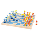 Small foot wooden chess game knights