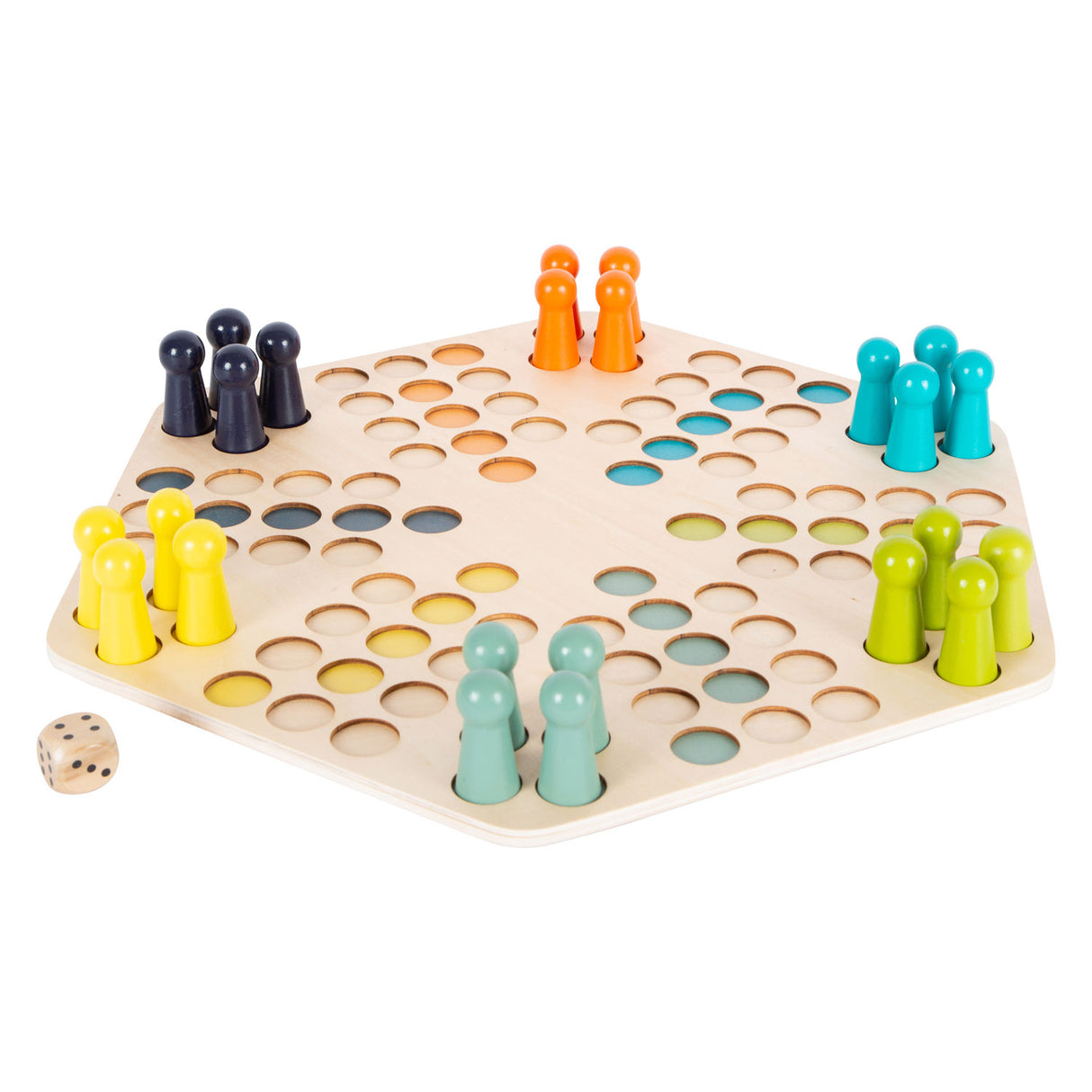 Small Foot - Ludo-Spiel aus Holz - 6 Spieler