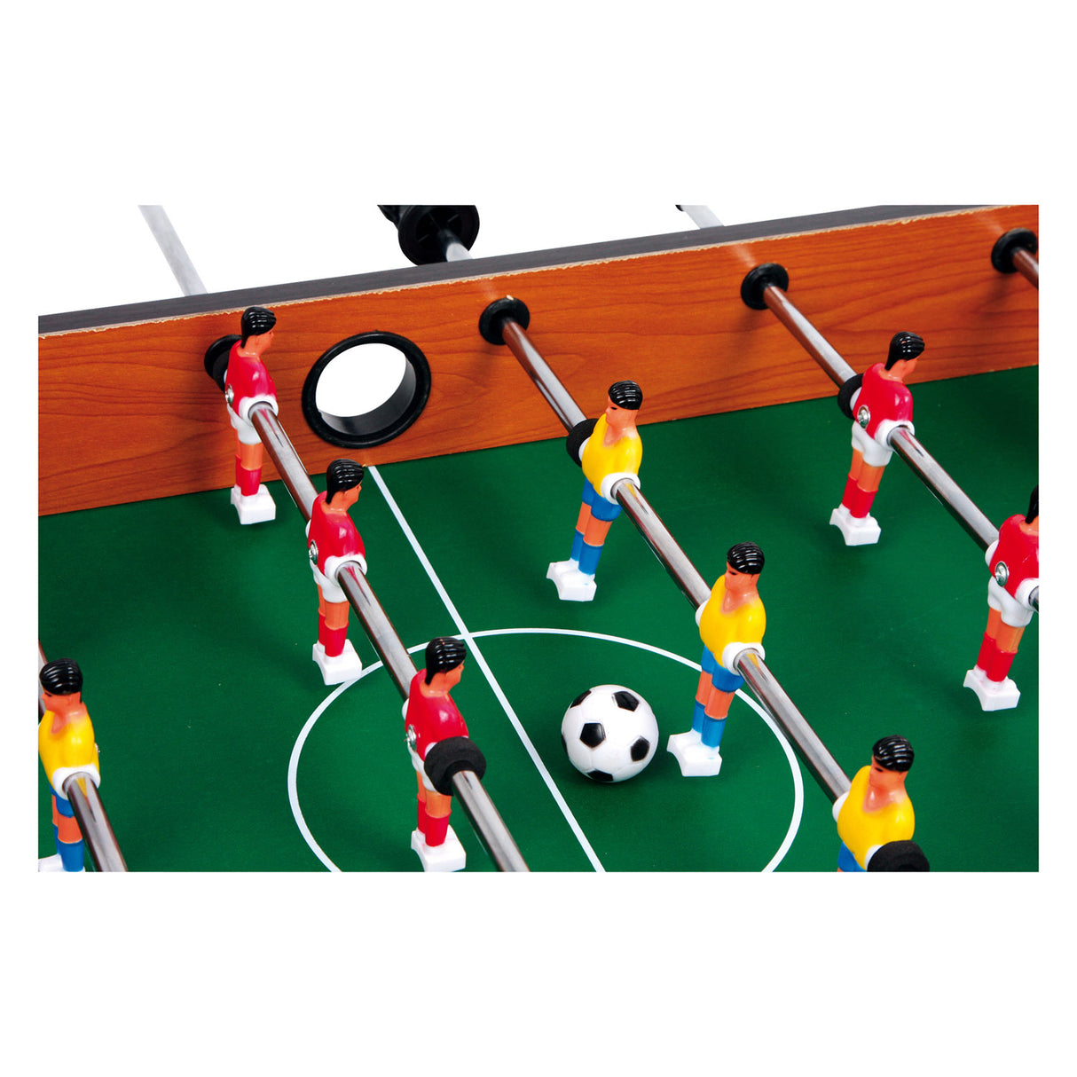 Mesa de madera de pie pequeña fútbol marrón pequeño