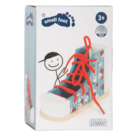 Kleiner Fuß - Schnürschuh aus Holz mit Spitze