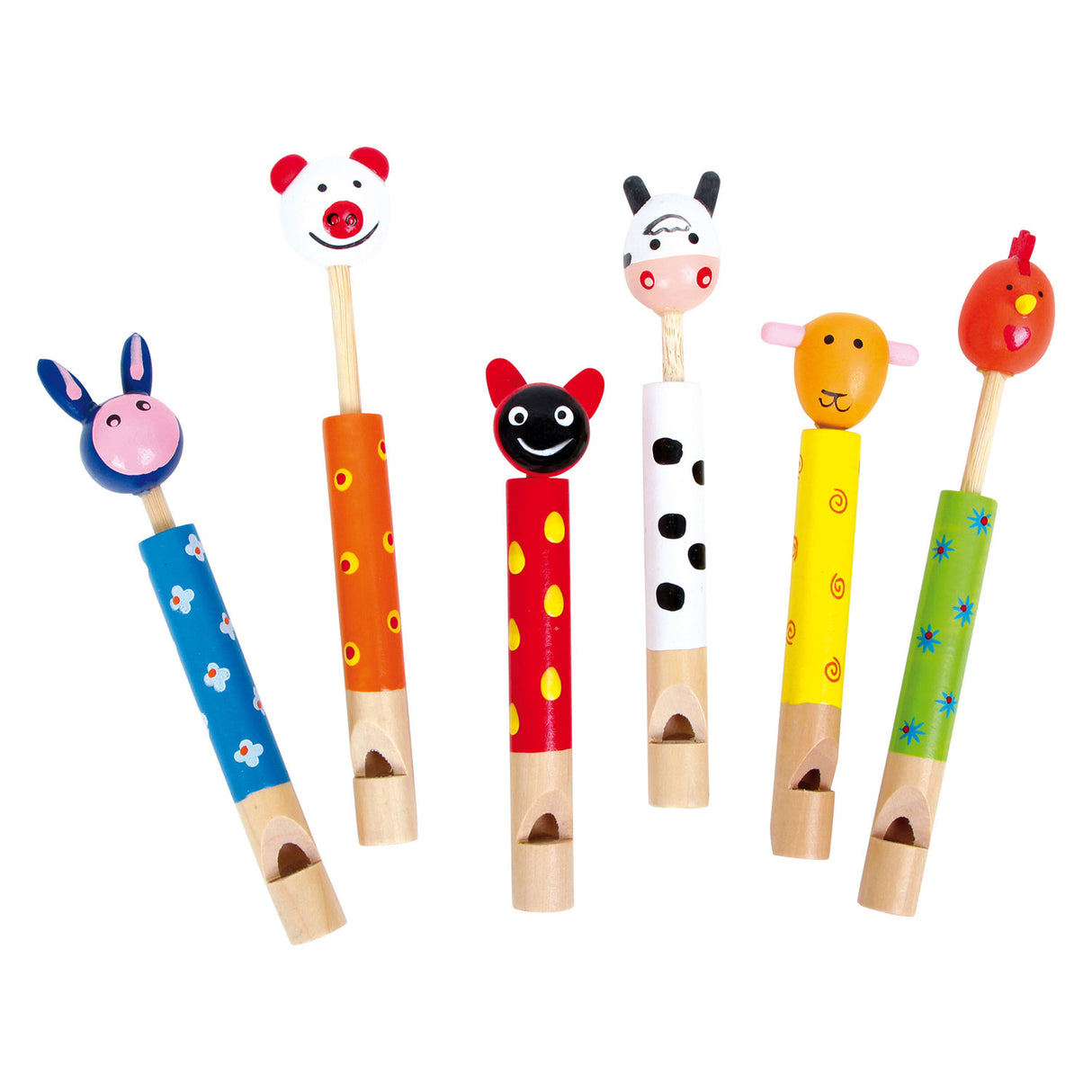 Small foot animal whistle, set of 6