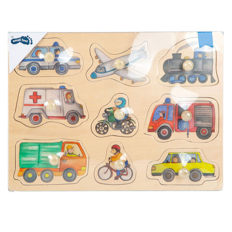 Small Foot - Holz-Studenpuzzle Stadtfahrzeuge, 9-tlg.