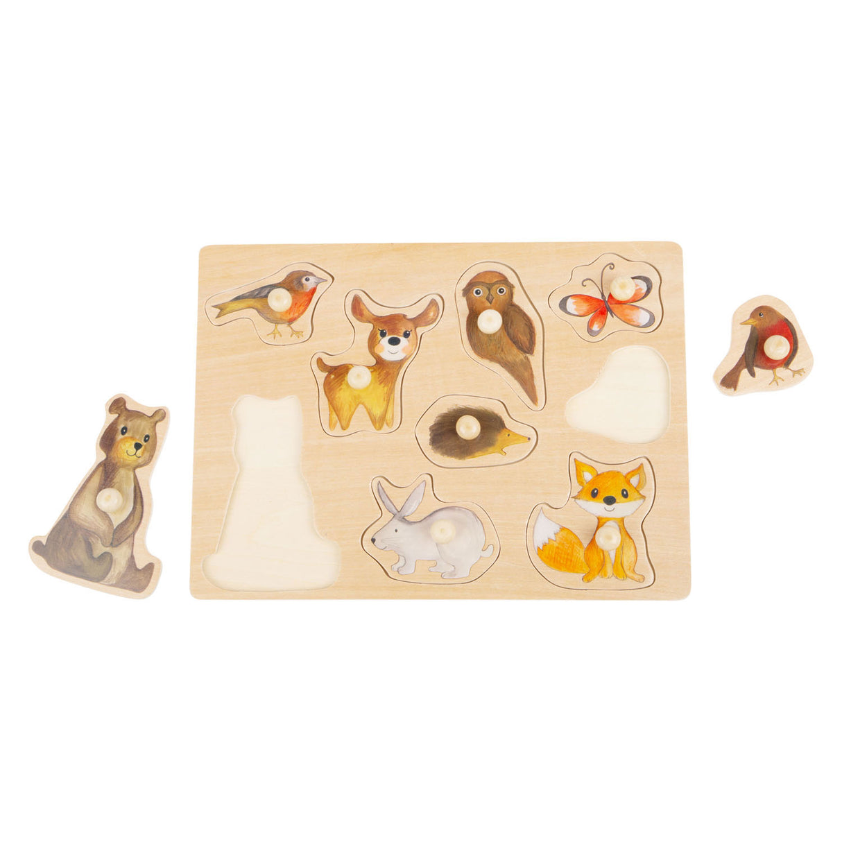 Small foot wooden bubble puzzle forest animals, 9st.