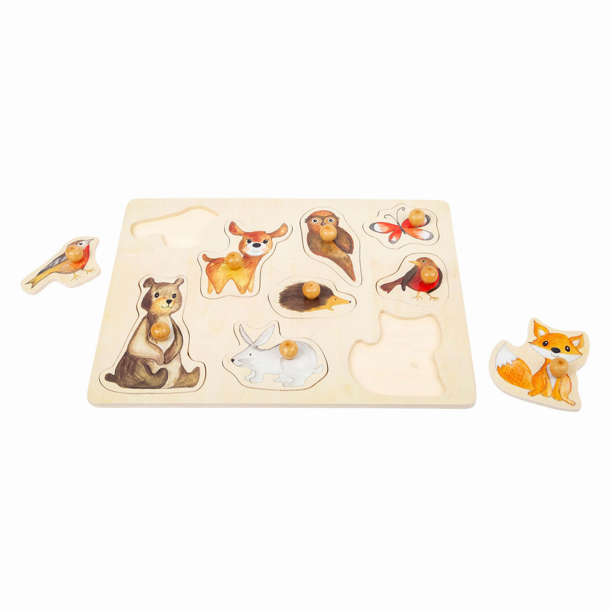 Small Foot Wood Bubble Puzzle Forest Animals, 9st.