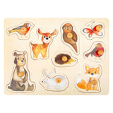 Small foot wooden bubble puzzle forest animals, 9st.