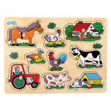 Puzzle Farm Small Foot Wooden Studs Farm, 9st.