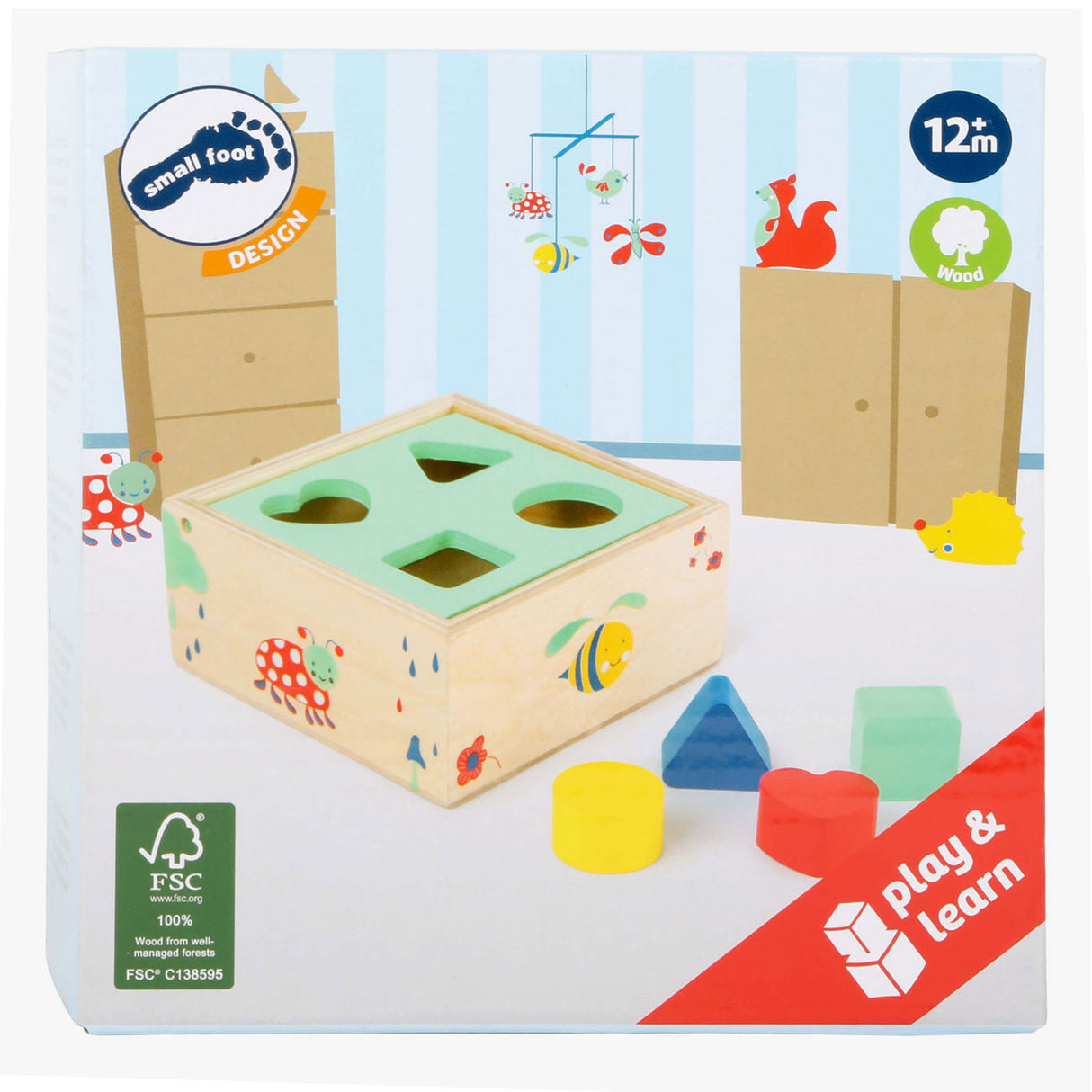 Small foot wooden shape stew with blocks of nature, 5dlg.