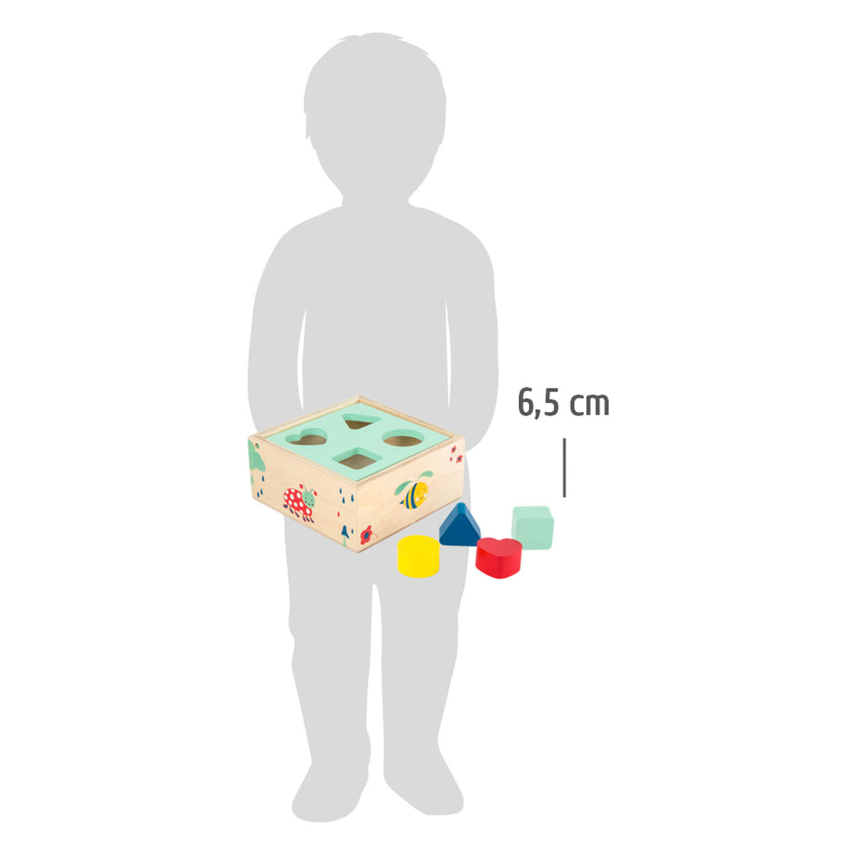 Small foot wooden shape stew with blocks of nature, 5dlg.