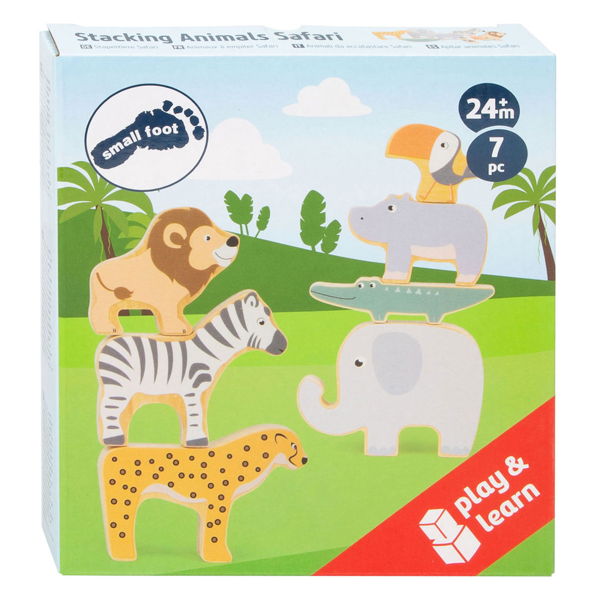 Small Foot Wooden Safaridier Balanspel, 7dlg.