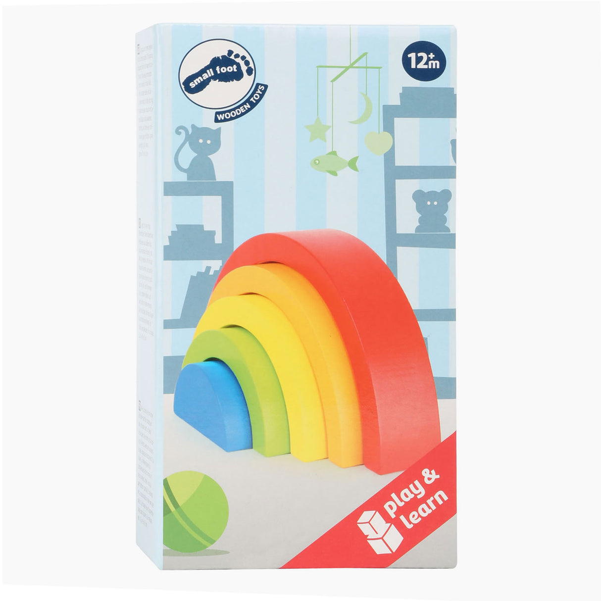 Small Foot - Regenbogen Holzbausteine, 5 Stk.