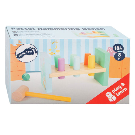 Kleiner Fuß - Hammerbank aus Holz Pastell, 8-tlg.