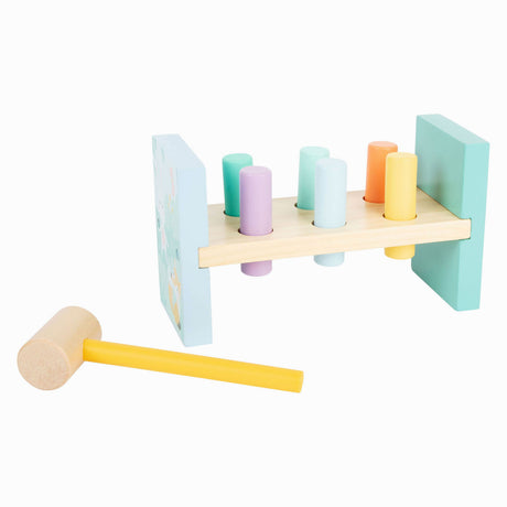 Kleiner Fuß - Hammerbank aus Holz Pastell, 8-tlg.