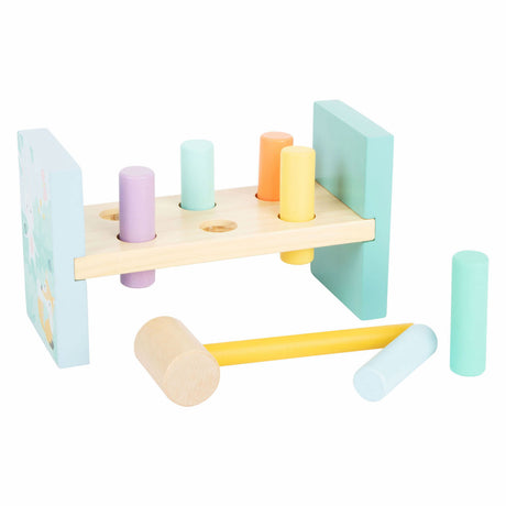 Kleiner Fuß - Hammerbank aus Holz Pastell, 8-tlg.