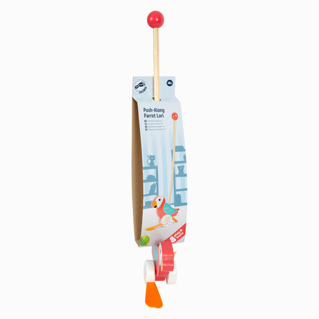 Small Foot - Schiebefigur Papagei aus Holz mit Stock