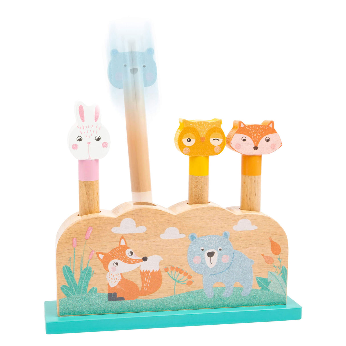 Small Foot - Motorik-Formen-Steckspiel Waldtiere aus Holz, 5-teilig.