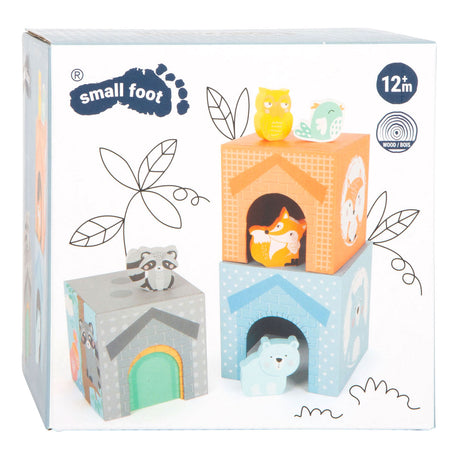 Small Foot - Stapelturm mit Waldtieren Pastell, 10 Stk.
