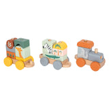 Small Foot - Holz-Stapelbausteine ​​Zug-Safari, 16-teilig.