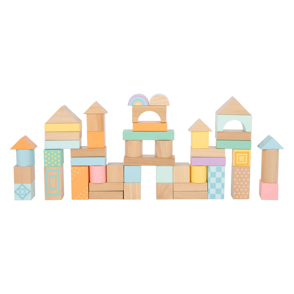 Small Foot - Holzbausteine ​​Pastell, 50 Stk.