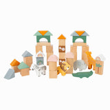 Small foot wooden building blocks safari, 50dlg.