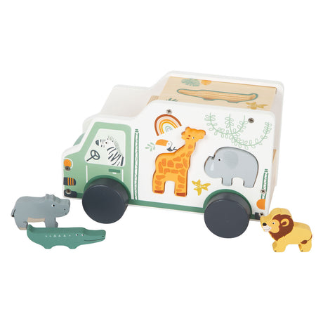 Small Foot - Formsortierer Jeep Safari aus Holz, 6-teilig.