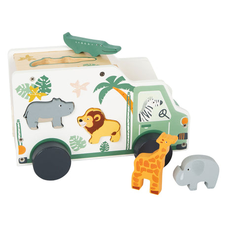 Small Foot - Formsortierer Jeep Safari aus Holz, 6-teilig.