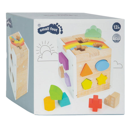 Kleiner Fuß - Holz-Formsortierwürfel Regenbogen,