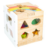 Kleiner Fuß - Holz-Formsortierwürfel Regenbogen,