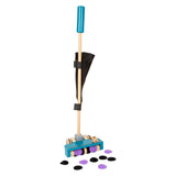 Small foot wooden vacuum cleaner with colored velcro dots, 12dlg.