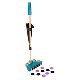 Small foot wooden vacuum cleaner with colored velcro dots, 12dlg.