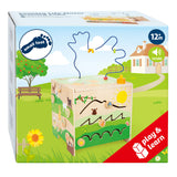 Small Foot - Aktivitätswürfel aus Holz mit Motorik-Spiralfarm