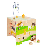 Small Foot - Aktivitätswürfel aus Holz mit Motorik-Spiralfarm