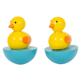 Small foot wooden music box duck