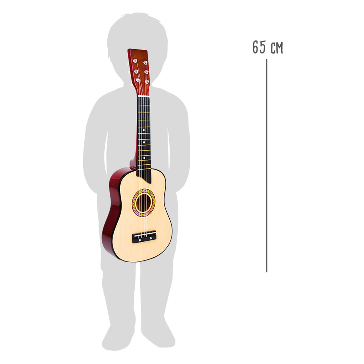 Clásico de guitarra de madera de pie pequeño, 65 cm