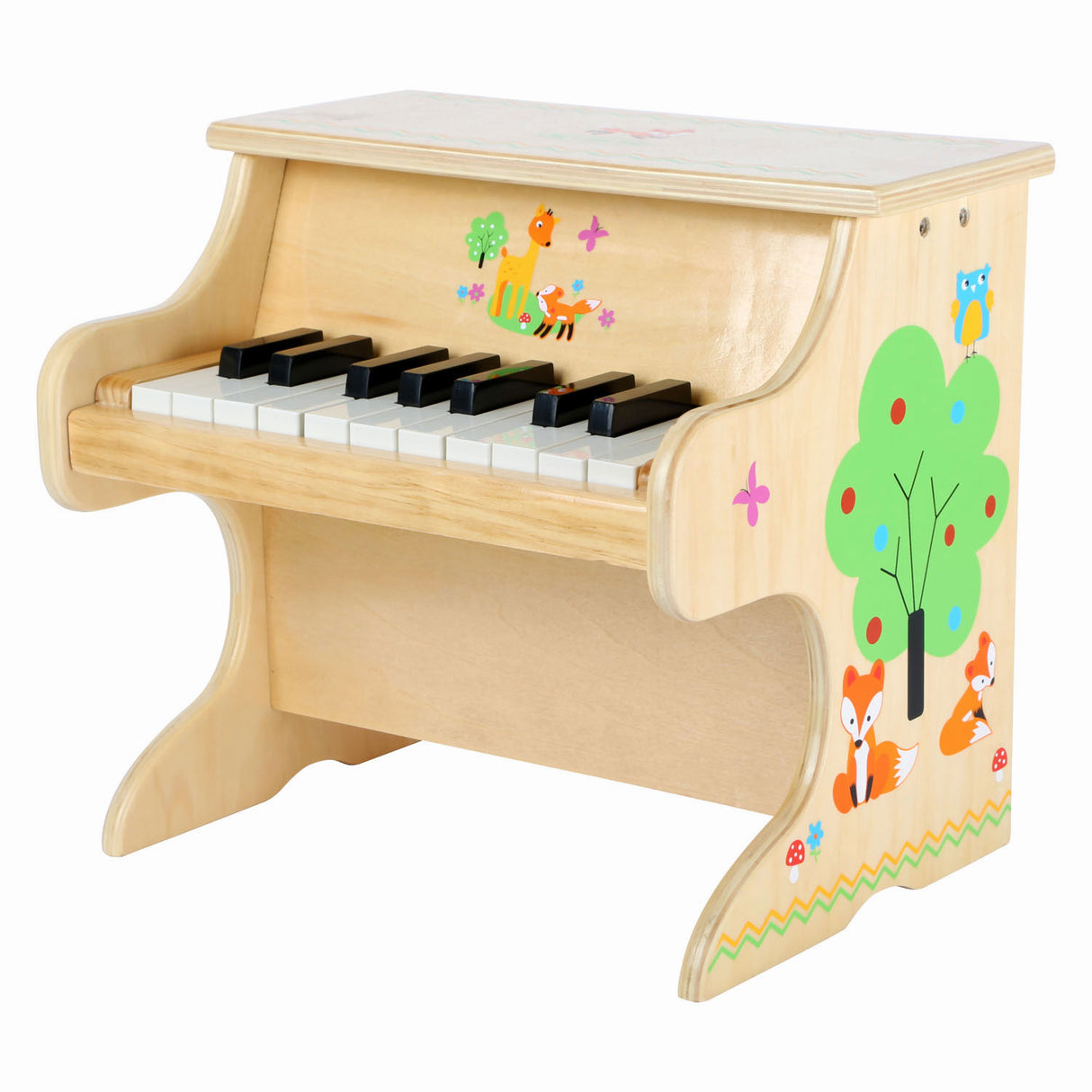 Piano de madera de pie pequeño zorro pequeño