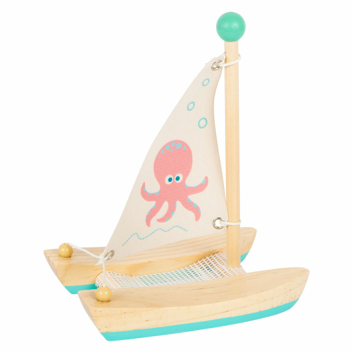 Small foot bath toys wooden catamaran octopus