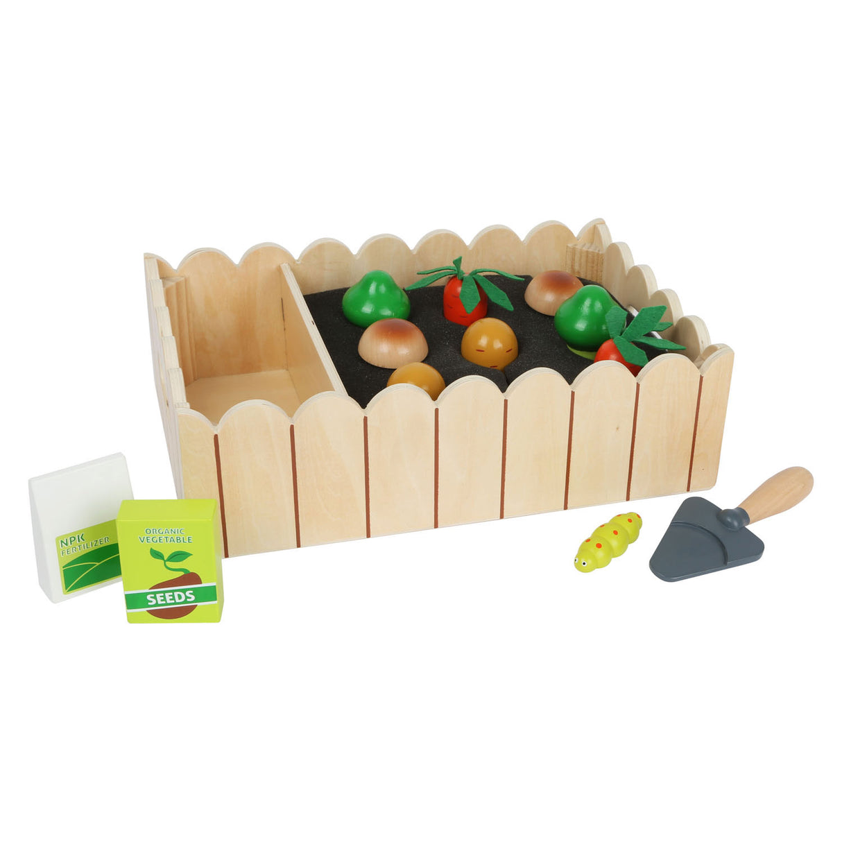 Set da giocattoli da giardino in legno di piccoli piedi, 13dlg.