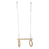 Trapecio de madera de pie pequeño con anillos de gimnasia, 100 cm