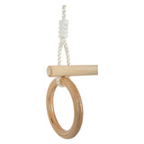 Trapecio de madera de pie pequeño con anillos de gimnasia, 100 cm