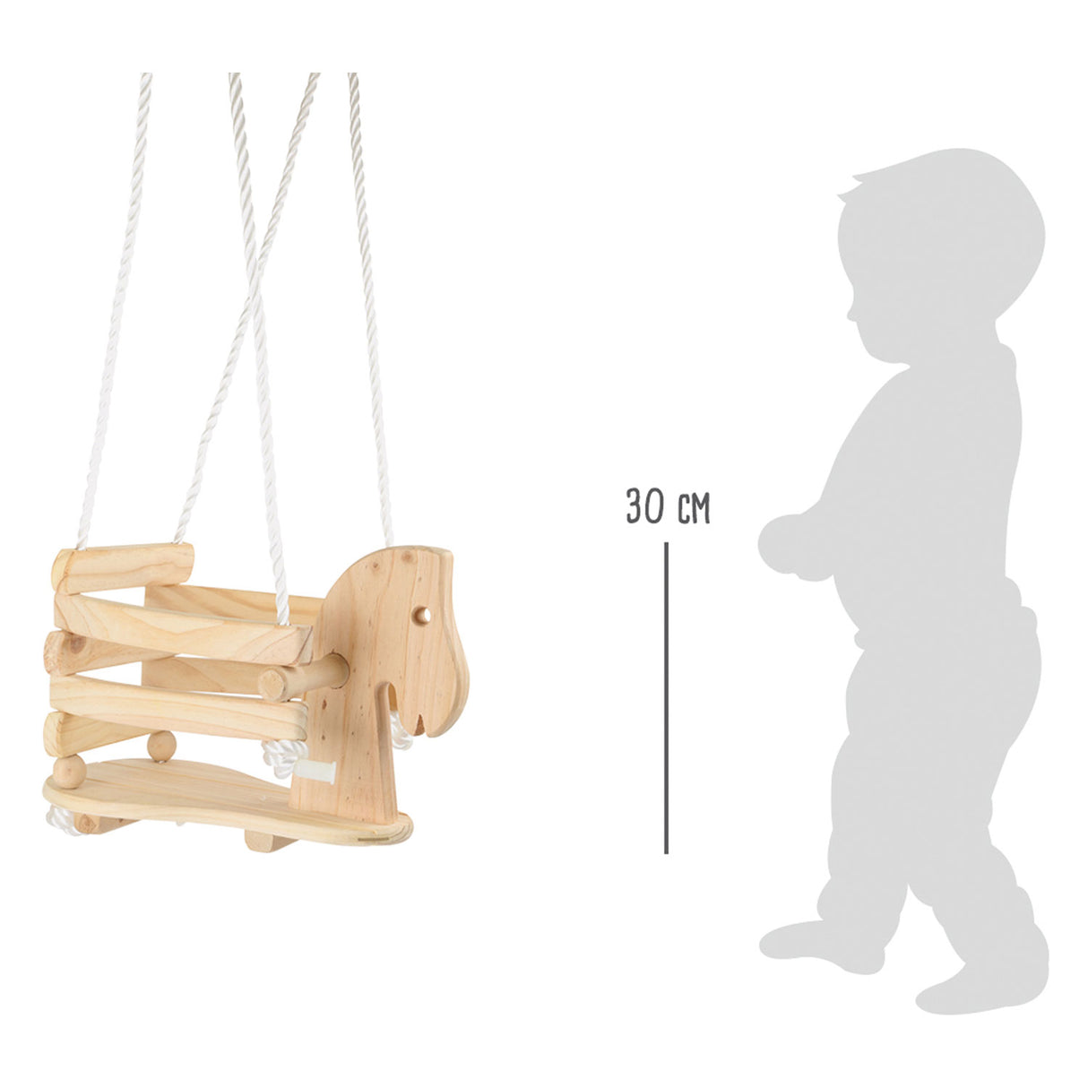 Lille fod træhest sving, 140 cm