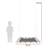 Small foot nest swing with wooden frame, 100x100cm