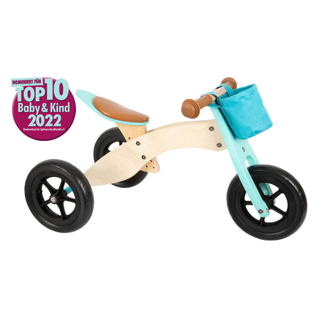 Small Foot - Holzdreirad und Laufrad 2in1 Maxi Türkis