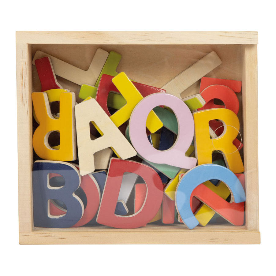 Kleiner Fuß - Holz-Magnetbuchstaben farbig, 37-tlg.