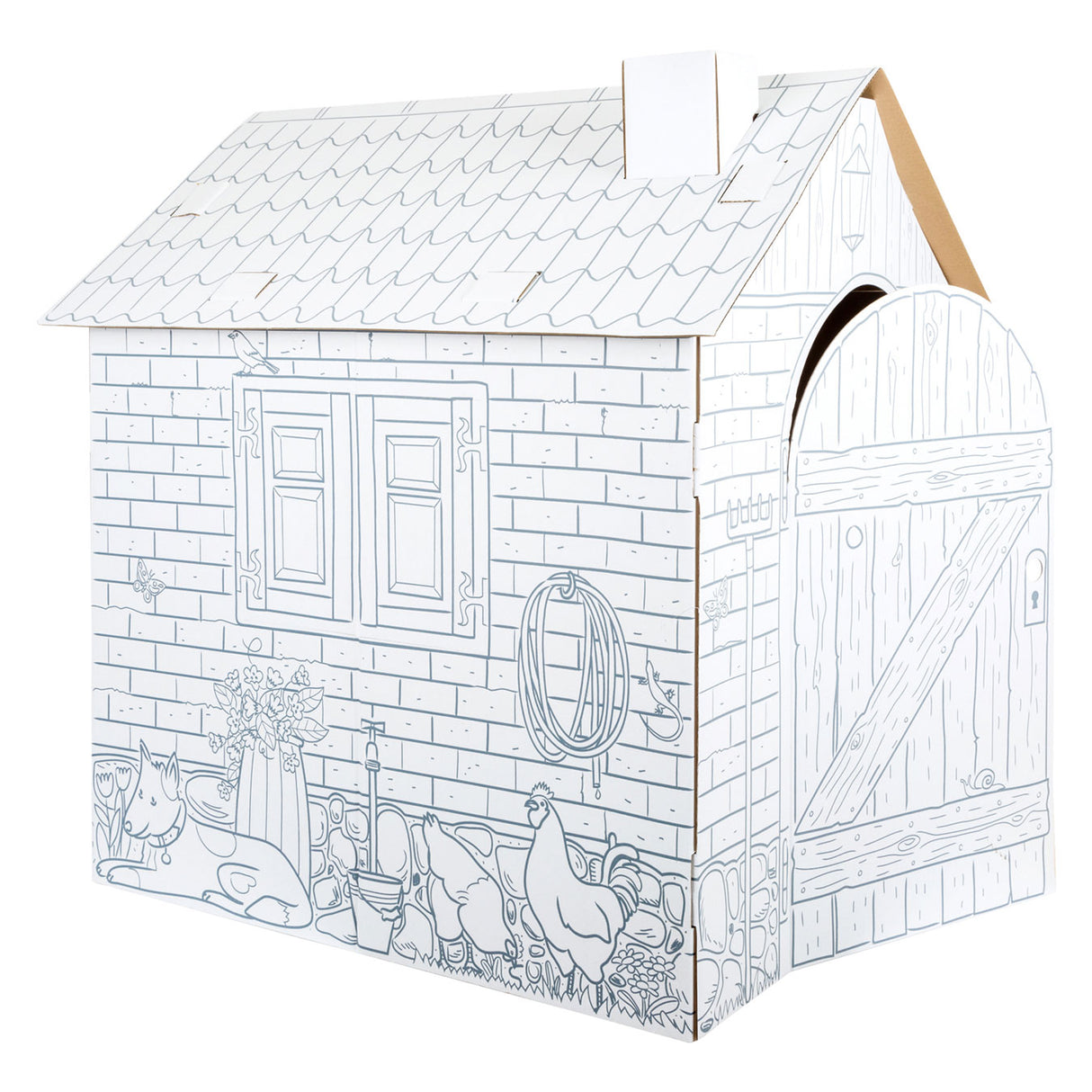 Kleiner Fuß - Papp Speelhuis Farm, 87x71x88cm
