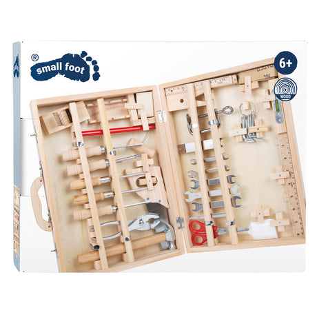 Kleiner Fuß - Holzwerkzeugkasten Deluxe mit Werkzeugen, 28dlg.