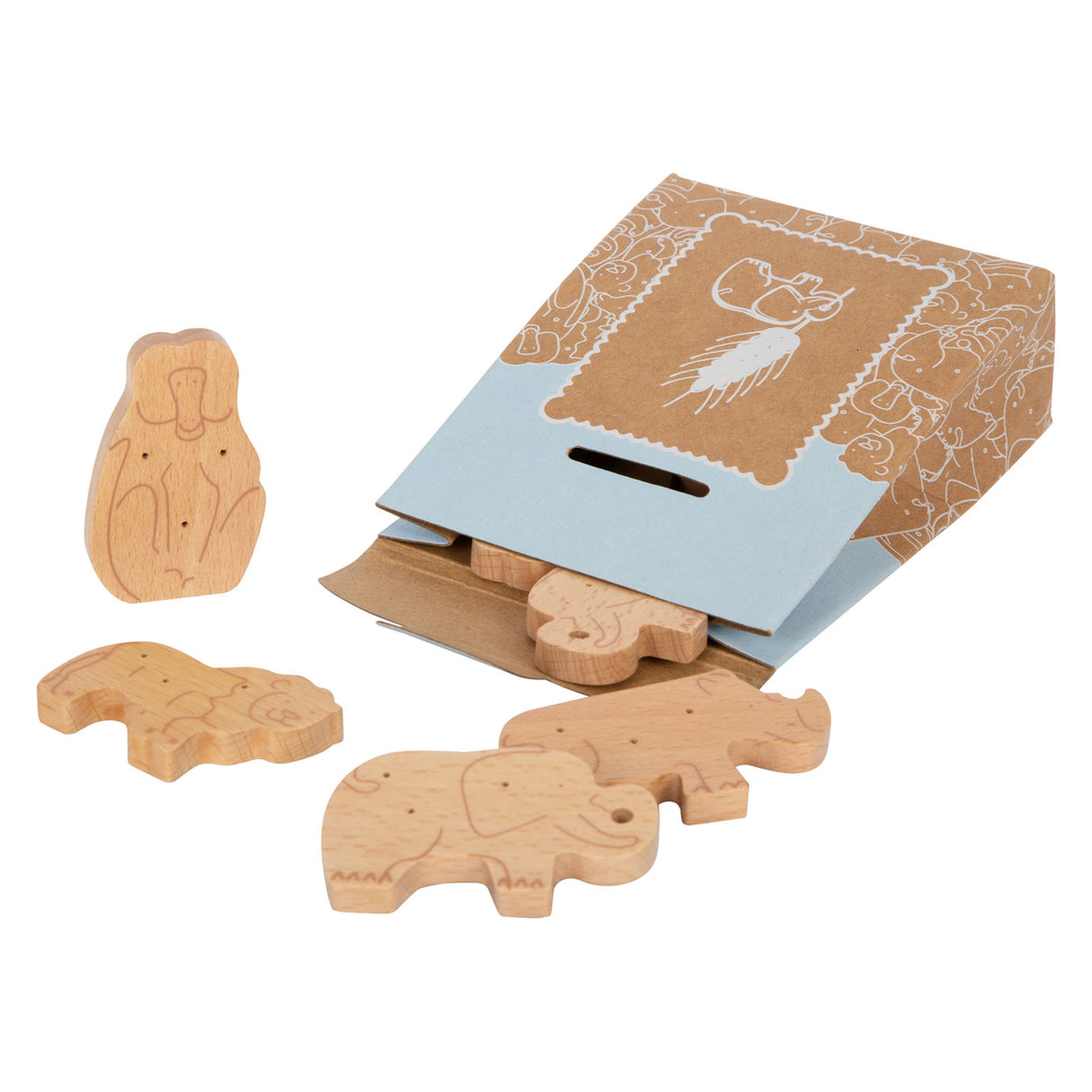 Small Foot - Spielfuttertier-Knallbonbons aus Holz, 8 Stück.