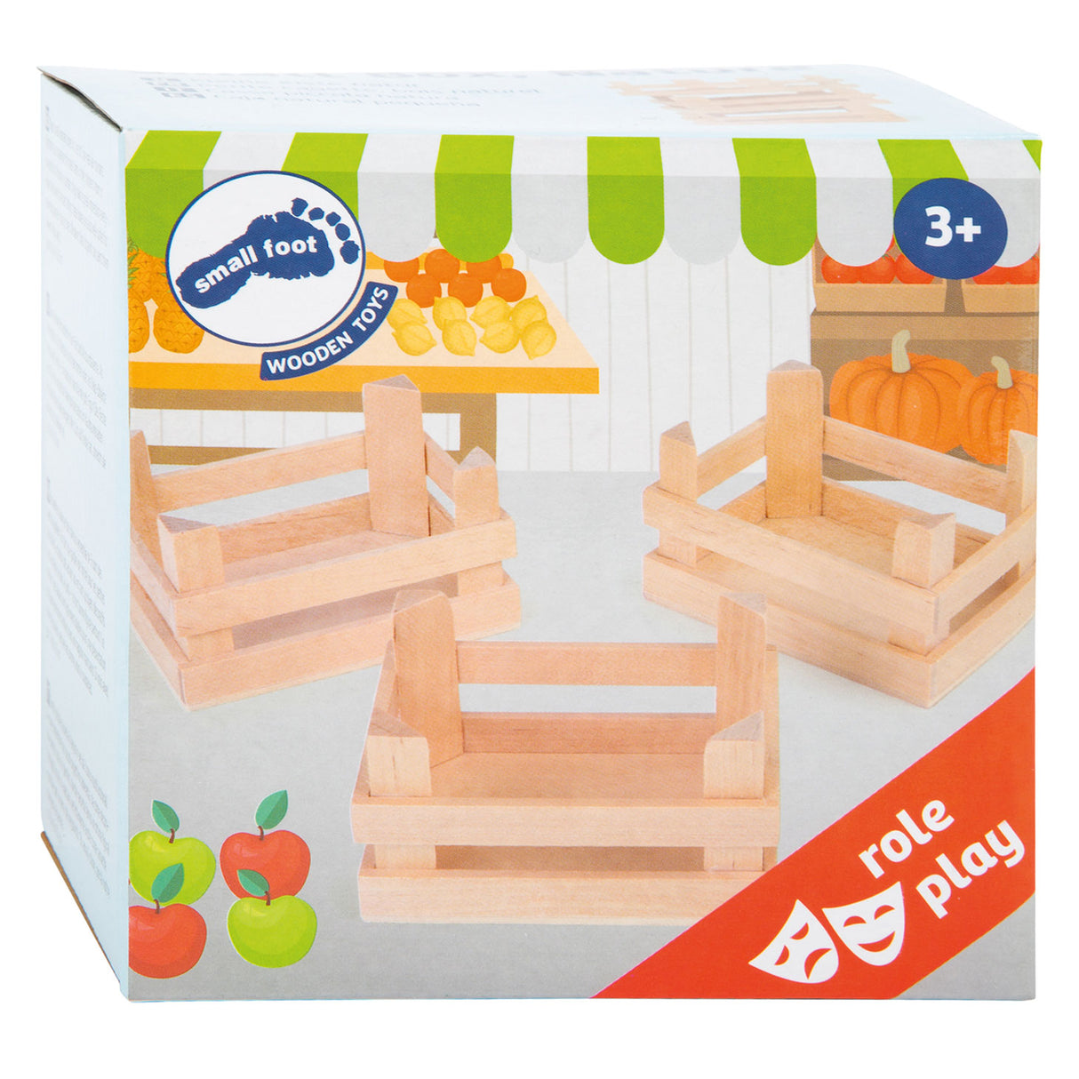 Kleine Fußholzkisten klein 10x8x5,5 cm, 3 -Set von 3