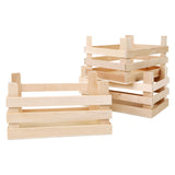 Kleine Fußholzkisten groß 18x12x9,5 cm, 3 -Set von 3