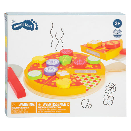 Small Foot - Schneide- und Spielpizza-Set aus Holz, 21-teilig.