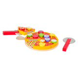 Small Foot - Schneide- und Spielpizza-Set aus Holz, 21-teilig.